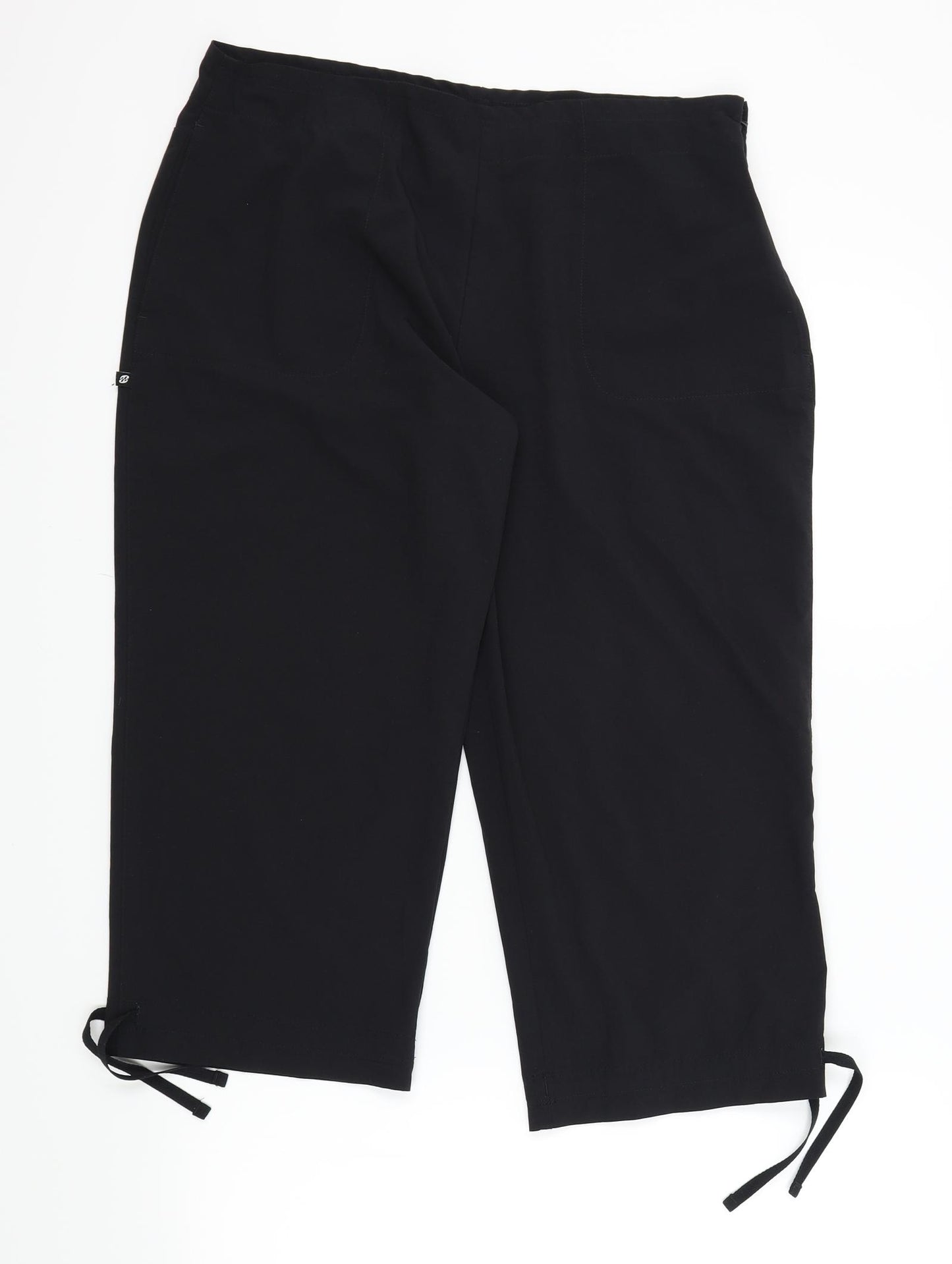 M&S Womens Black   Trousers  Size 16 L30 in - side zip