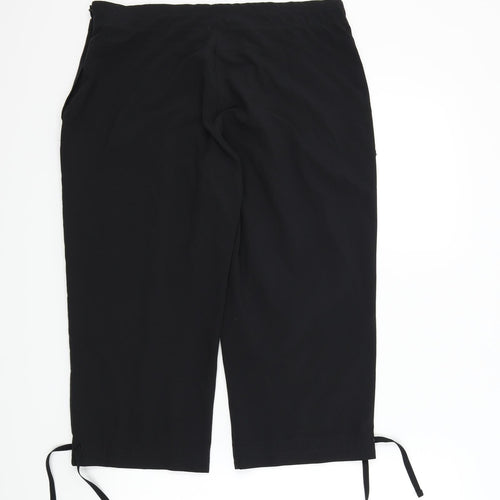 M&S Womens Black   Trousers  Size 16 L30 in - side zip