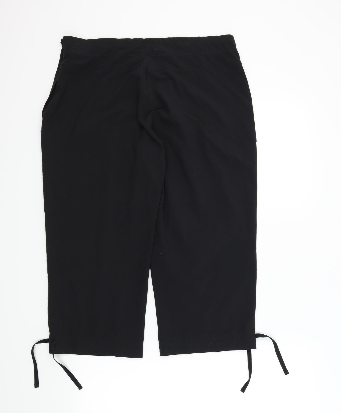 M&S Womens Black   Trousers  Size 16 L30 in - side zip