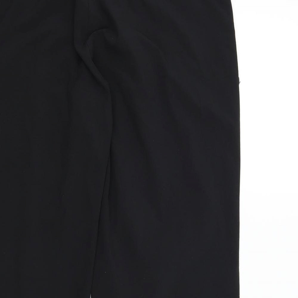 M&S Womens Black   Trousers  Size 16 L30 in - side zip
