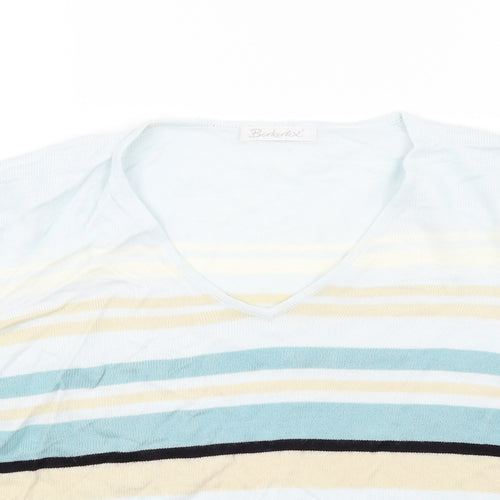 Berkertex Womens Blue Striped  Pullover Jumper Size 16