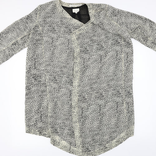 Peppercorn  Womens Ivory Animal Print  Cardigan Jumper Size M