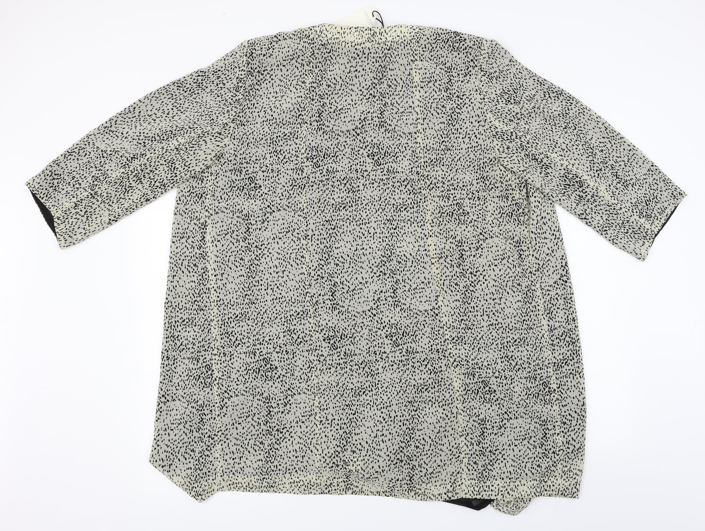Peppercorn  Womens Ivory Animal Print  Cardigan Jumper Size M