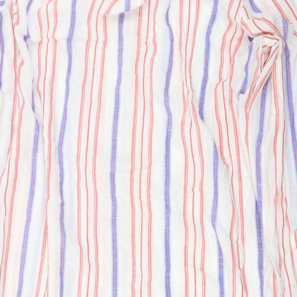 Marks and Spencer  Womens White Striped  Basic Button-Up Size 22
