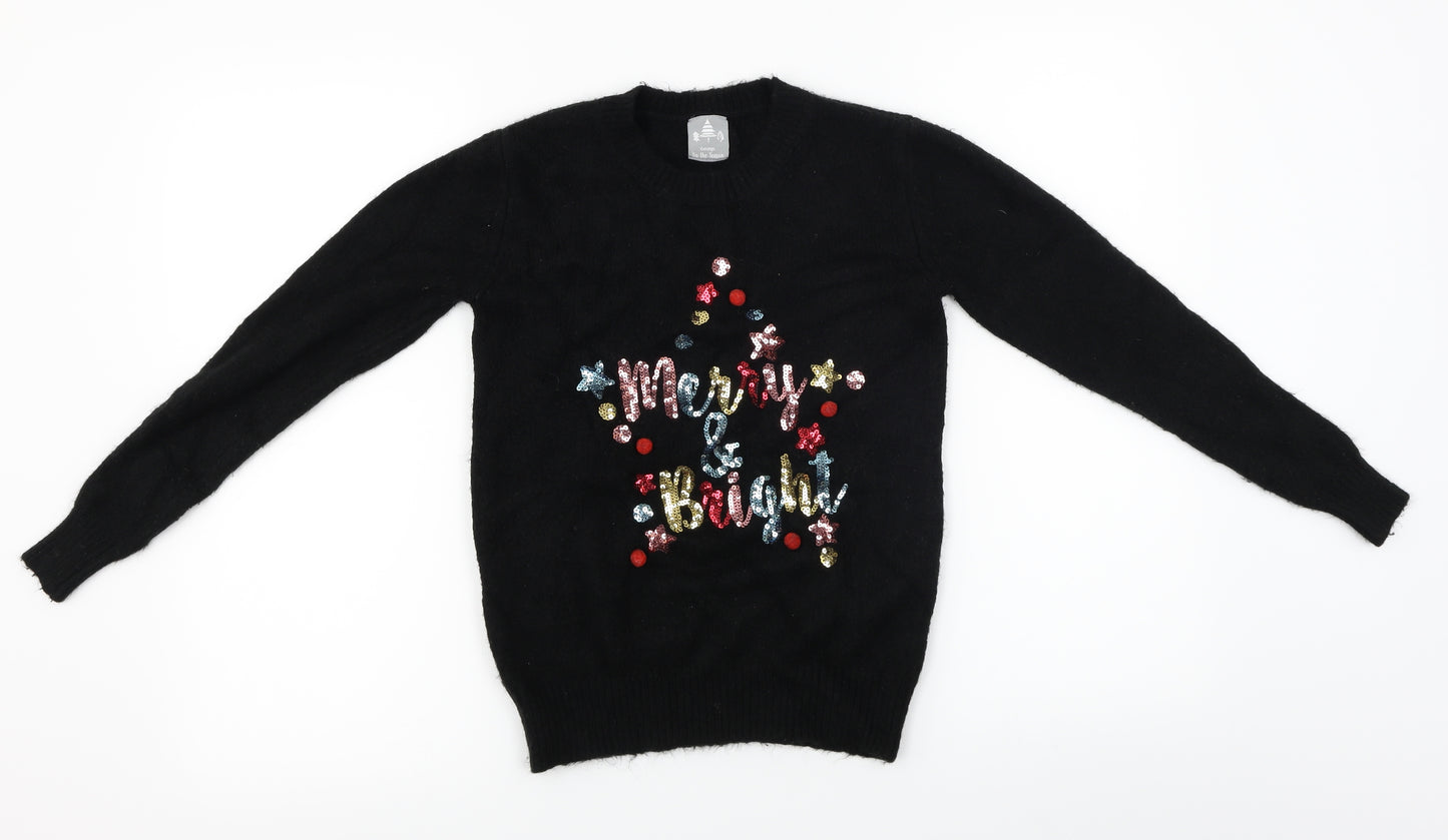 George  Womens Black   Pullover Jumper Size XS  - Christmas Jumper