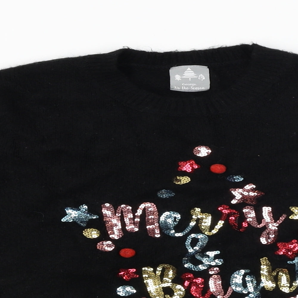 George  Womens Black   Pullover Jumper Size XS  - Christmas Jumper