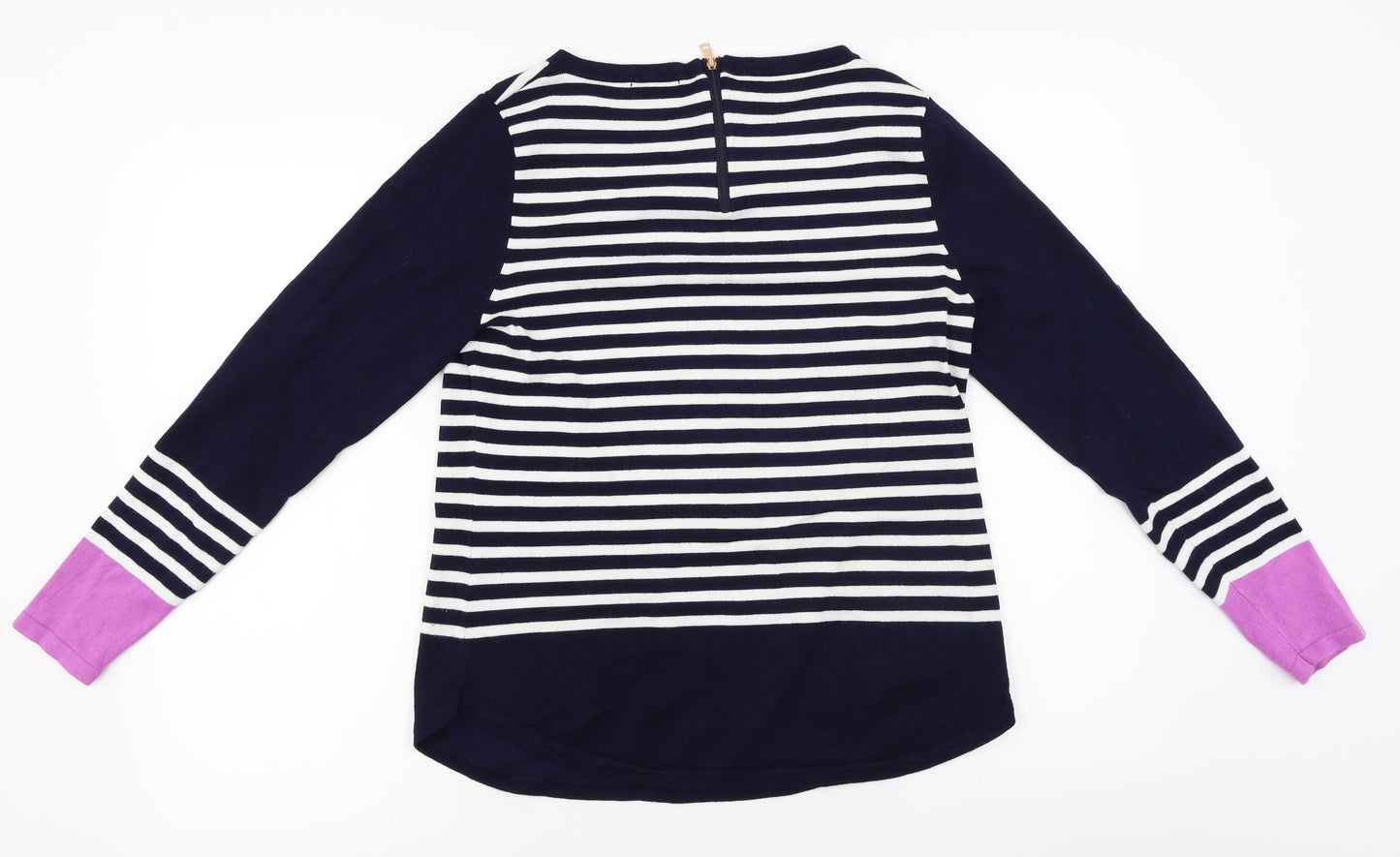 M&Co Womens Blue Striped  Pullover Jumper Size 16