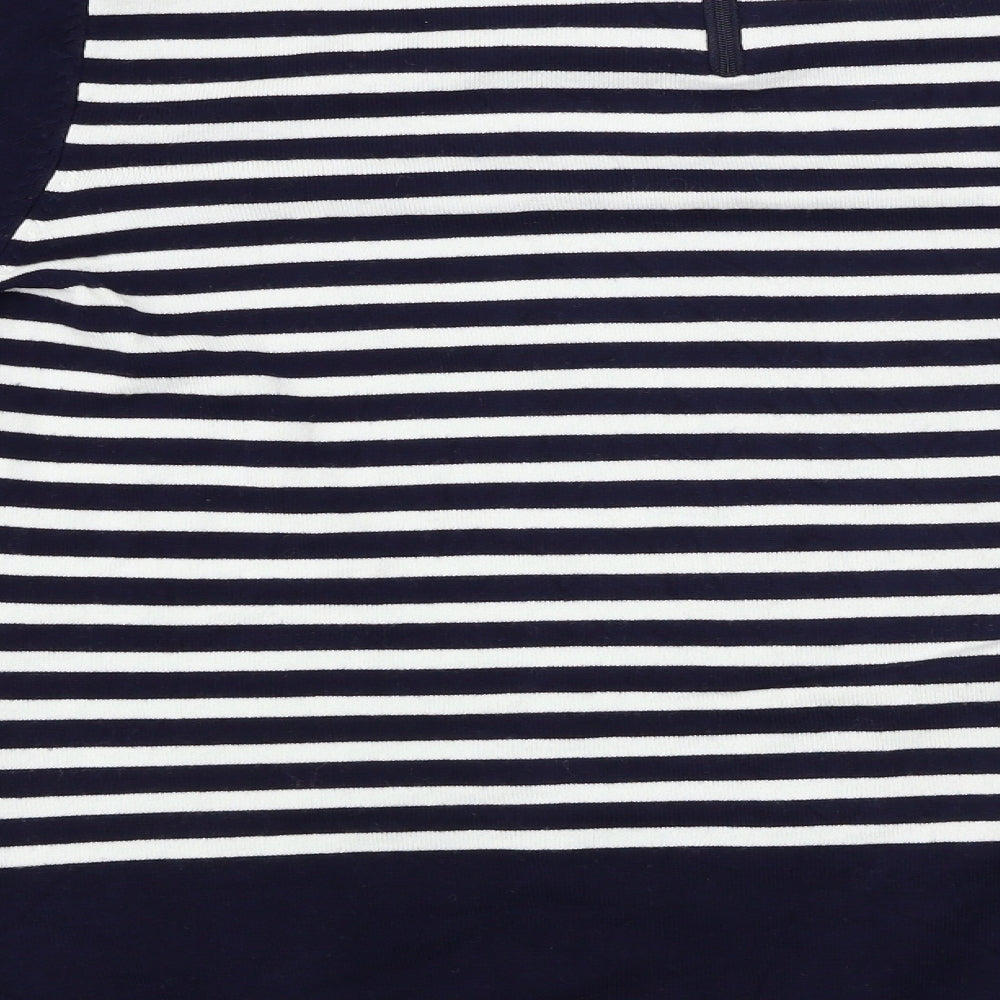 M&Co Womens Blue Striped  Pullover Jumper Size 16