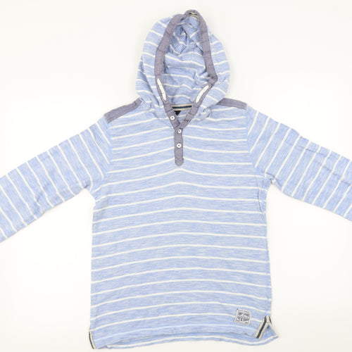 George  Boys Blue Striped  Pullover Hoodie Size 12-13 Years