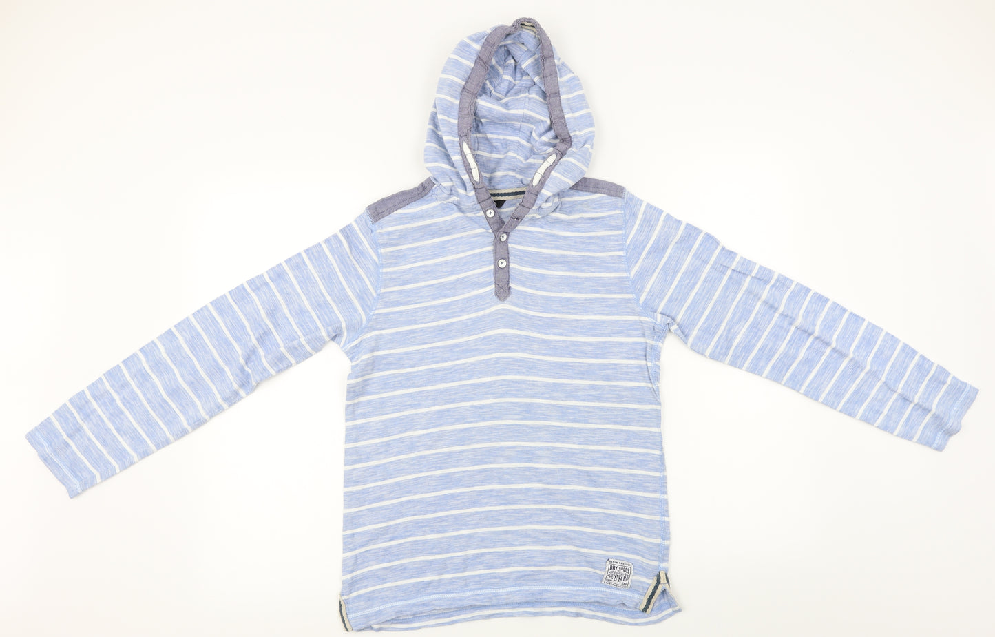 George  Boys Blue Striped  Pullover Hoodie Size 12-13 Years