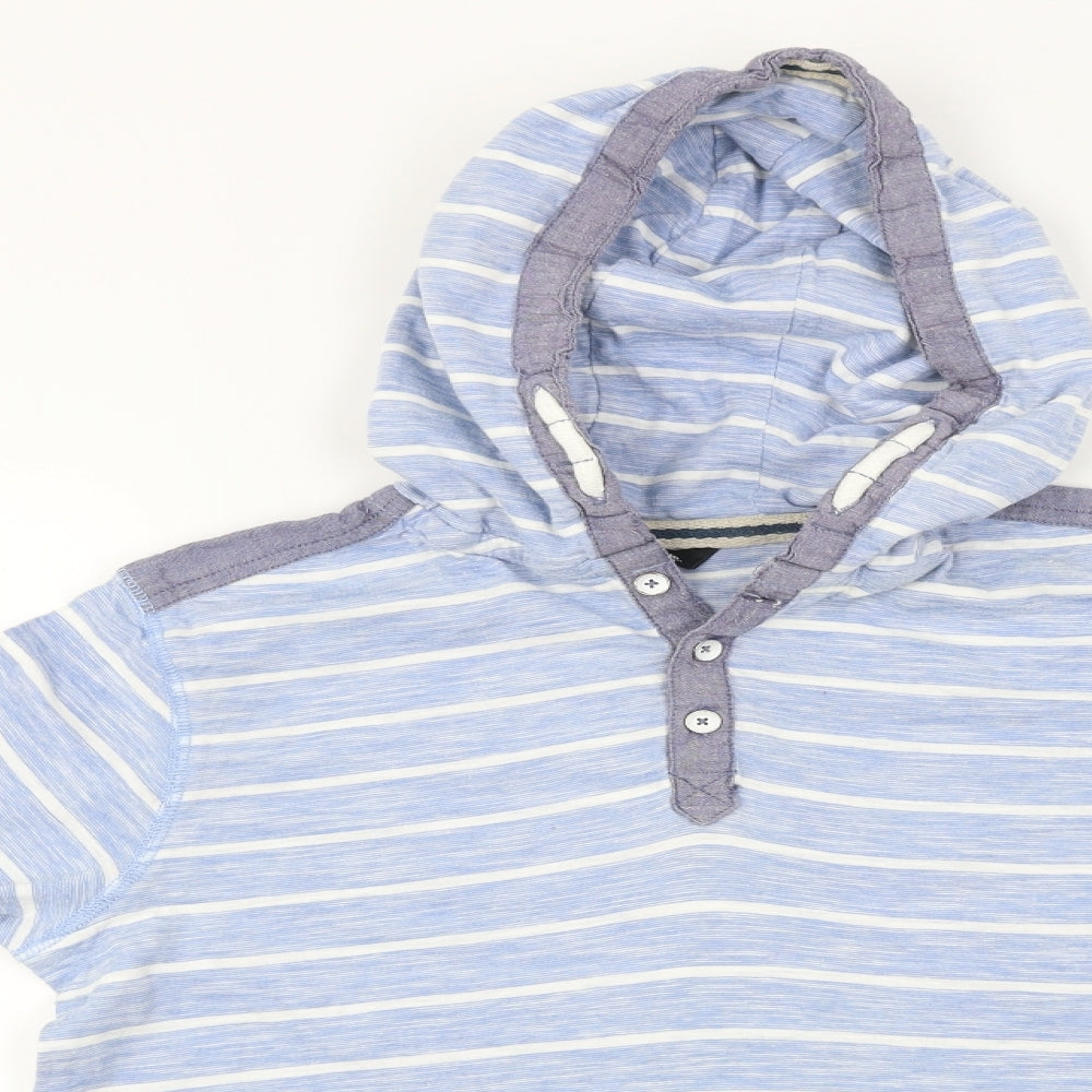 George  Boys Blue Striped  Pullover Hoodie Size 12-13 Years