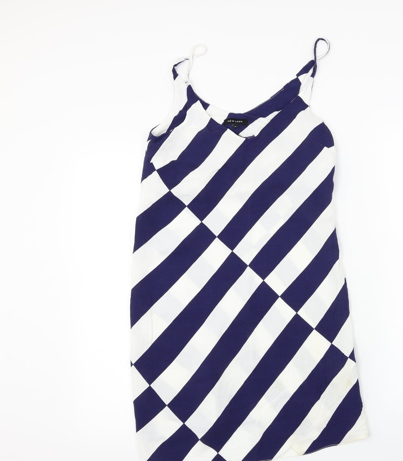 New Look  Womens White Striped  Basic Blouse Size 8