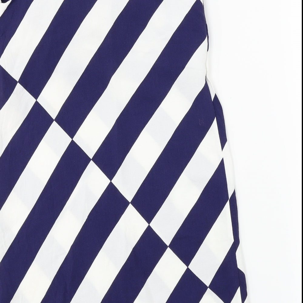 New Look  Womens White Striped  Basic Blouse Size 8