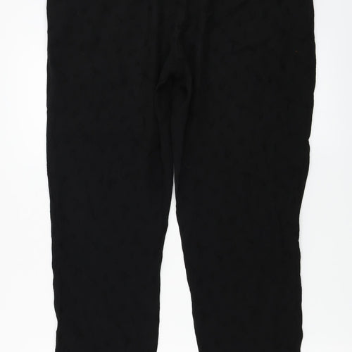 Monsoon  Womens Black Floral  Trousers  Size 14 L25 in