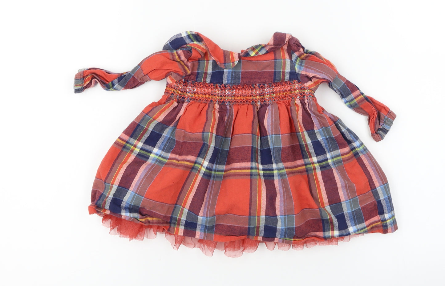 Marks and Spencer  Girls Red Check  A-Line  Size 3-6 Months