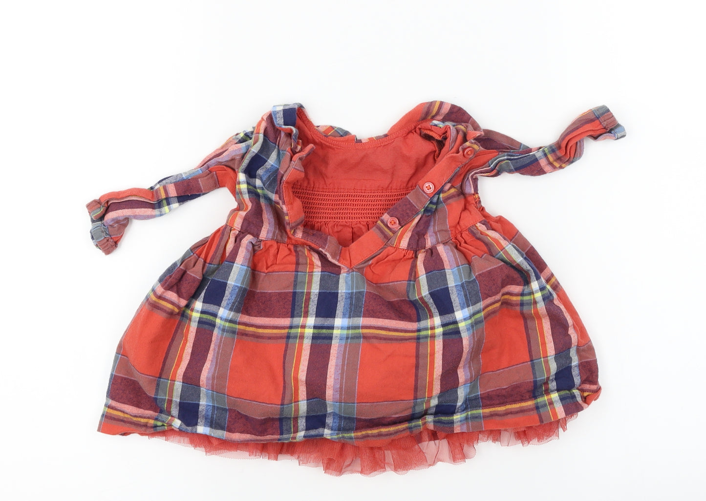 Marks and Spencer  Girls Red Check  A-Line  Size 3-6 Months