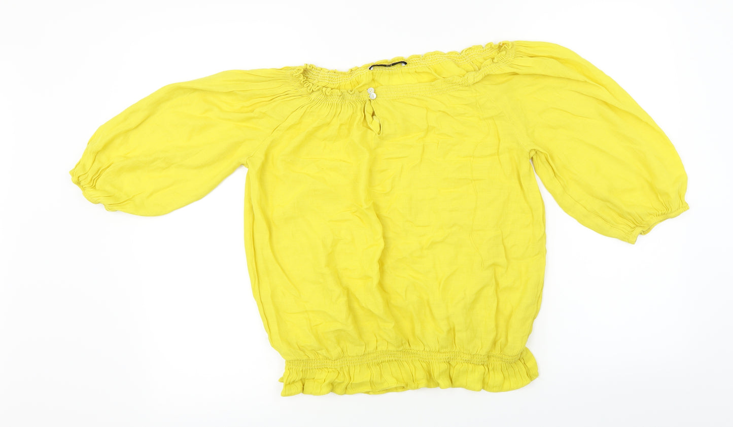 TU Womens Yellow   Basic Blouse Size 14