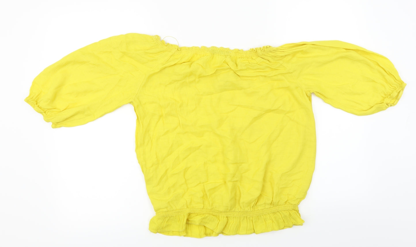 TU Womens Yellow   Basic Blouse Size 14