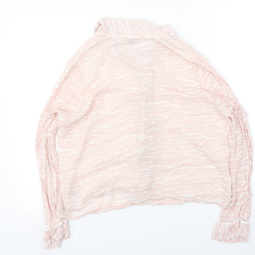 Dorothy Perkins  Womens Pink Animal Print  Basic Button-Up Size M
