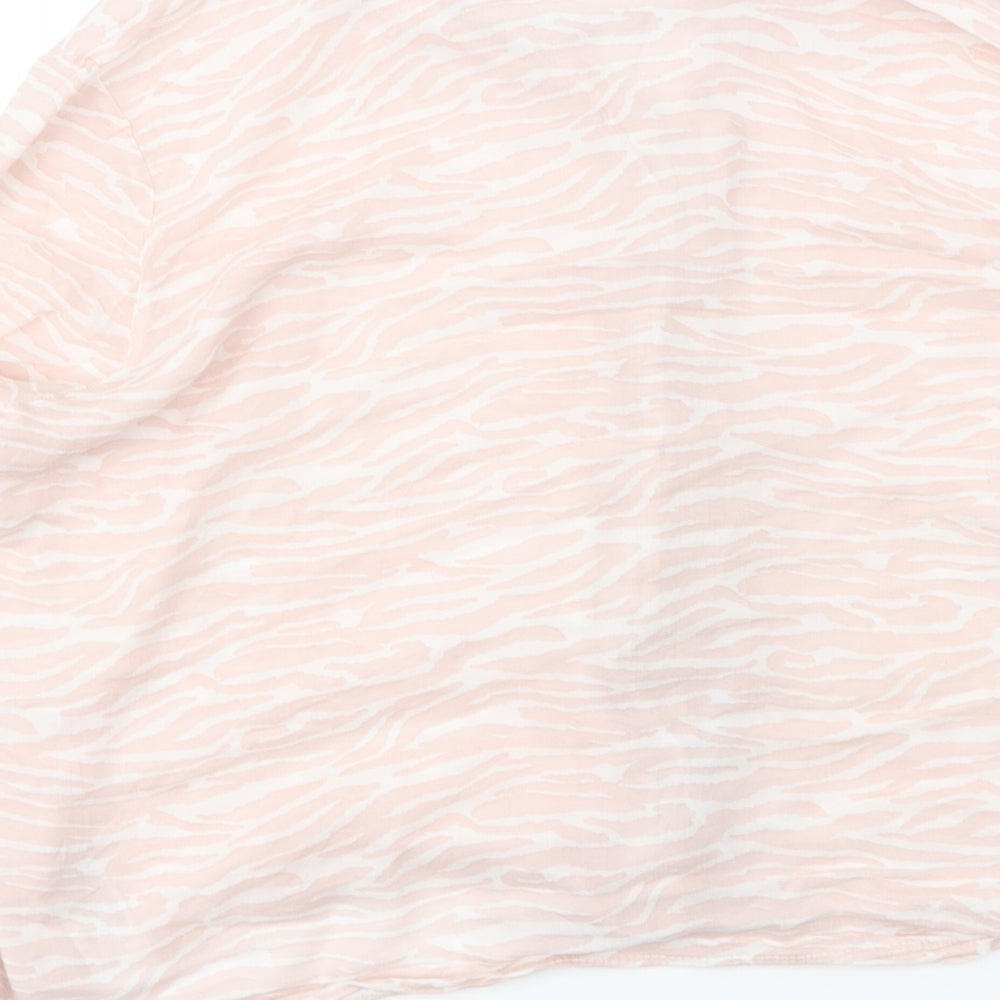 Dorothy Perkins  Womens Pink Animal Print  Basic Button-Up Size M