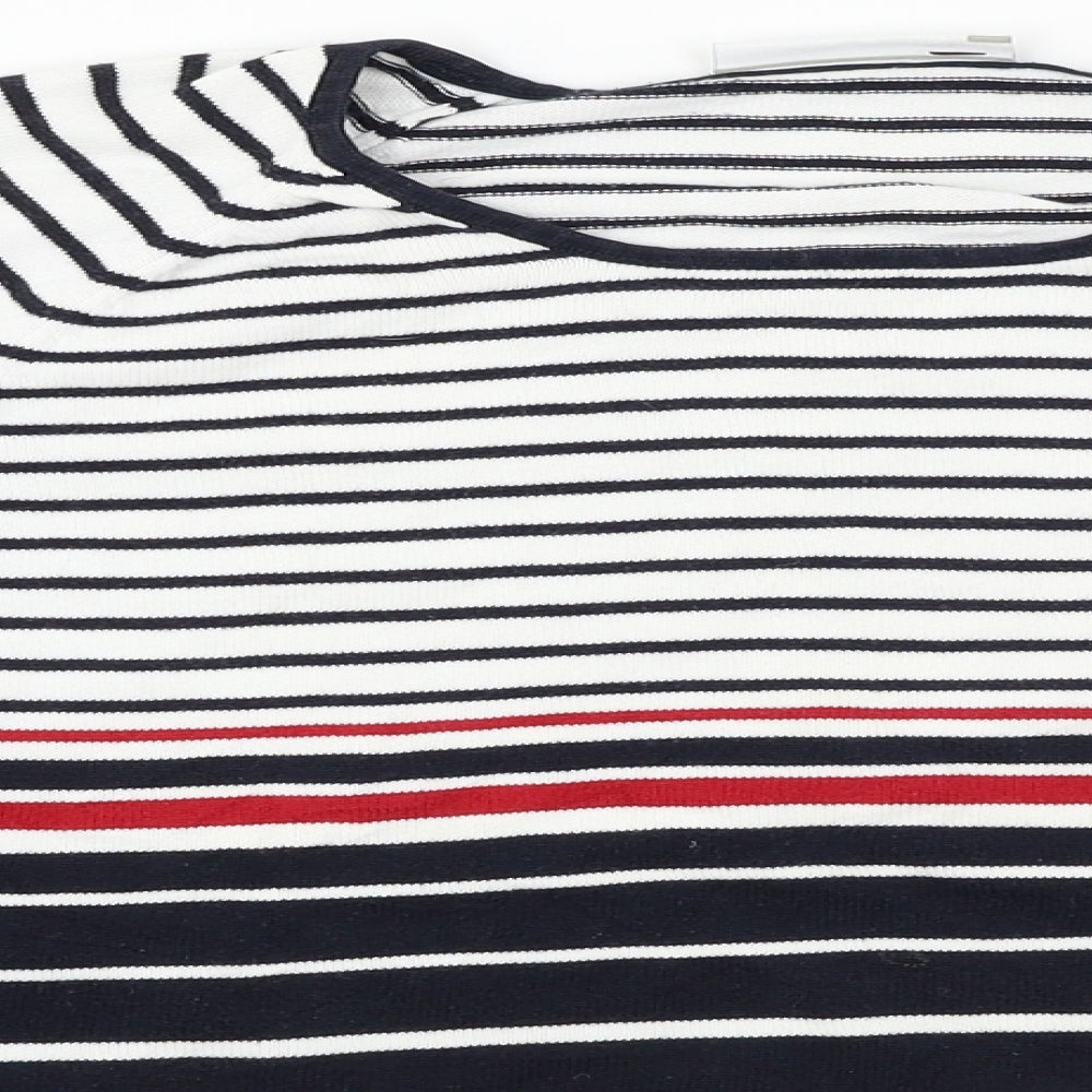 Country Casuals  Womens White Striped  Pullover Jumper Size L