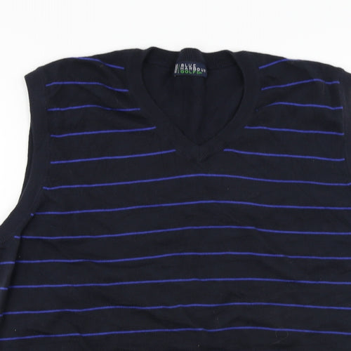 Marks and Spencer  Womens Blue Striped  Vest Jumper Size L