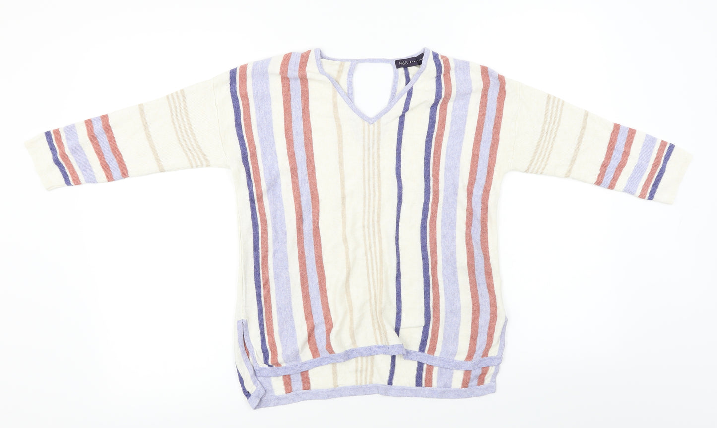 Marks and Spencer  Womens Ivory Striped  Basic Blouse Size 10