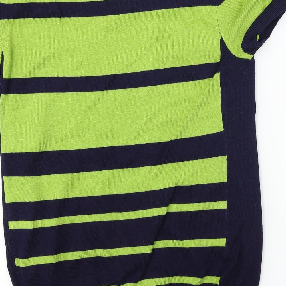 Just Elegance  Womens Green Striped  Pullover Jumper Size M