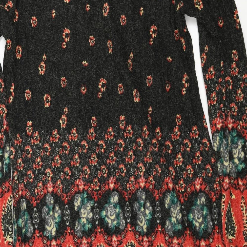 Stella Womens Brown Floral  A-Line  Size XL