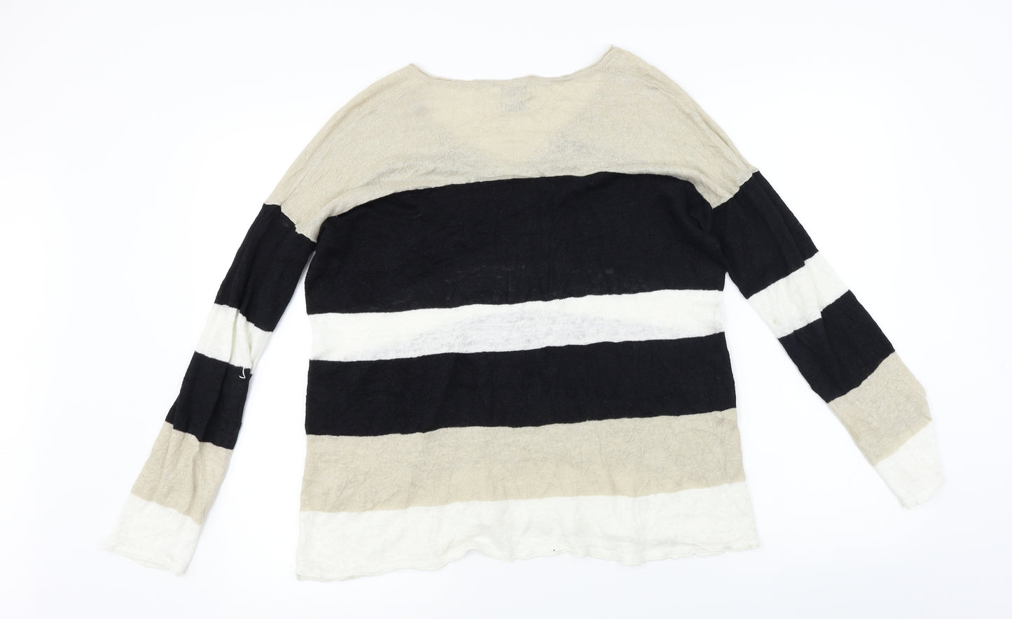 Amphora  Womens Beige Striped  Pullover Jumper Size L