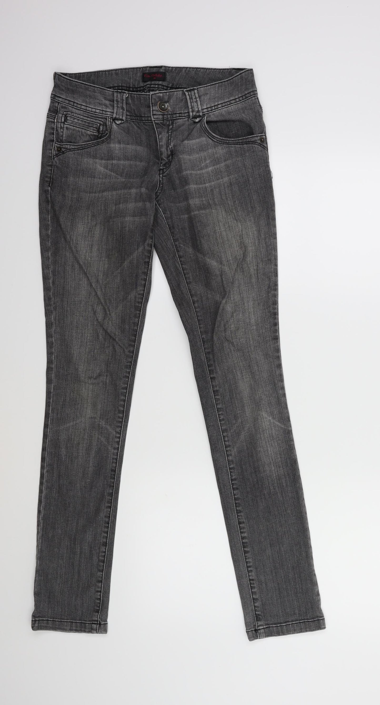 Miss Selfridge Womens Grey  Denim Skinny Jeans Size 10 L29 in