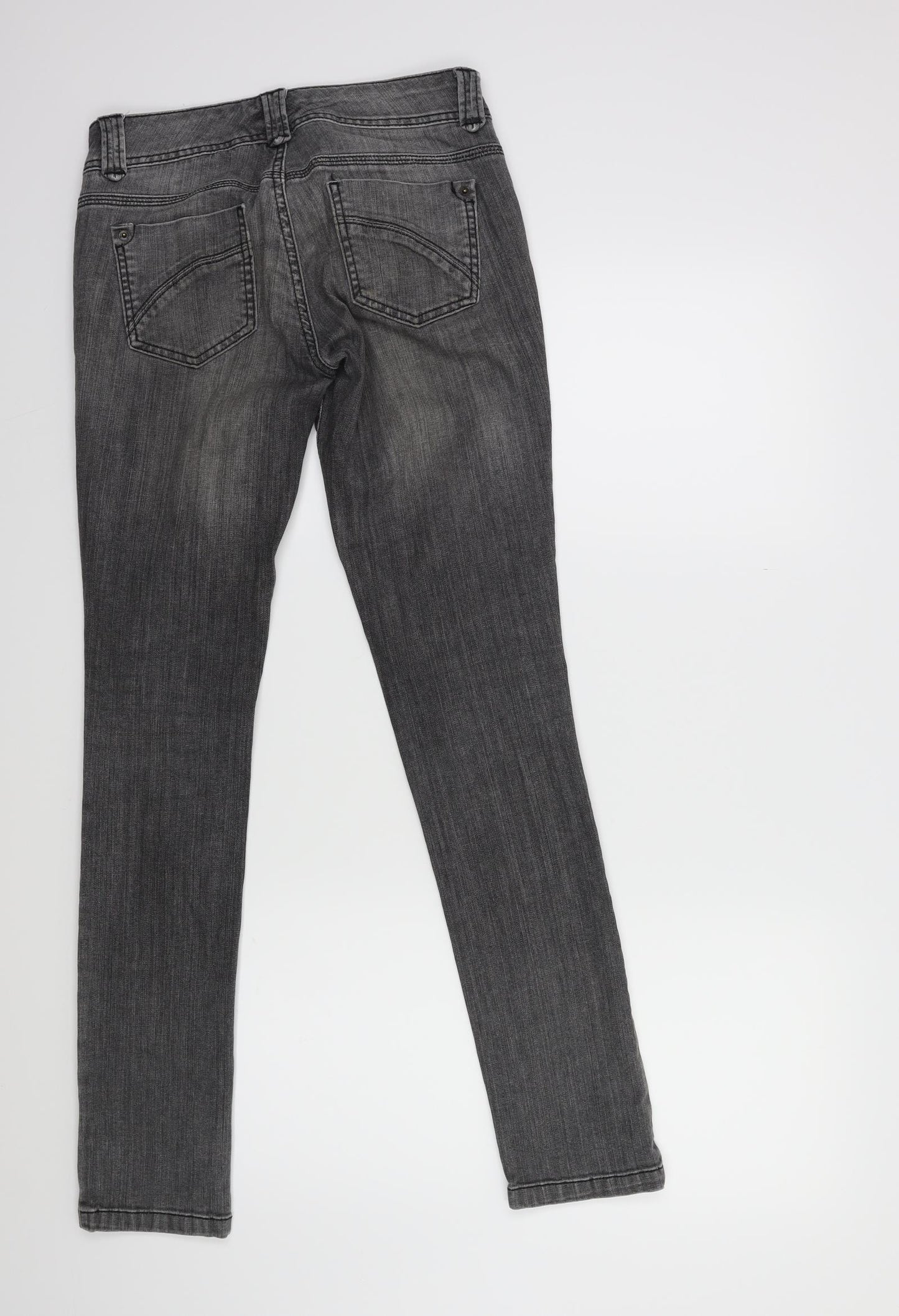 Miss Selfridge Womens Grey  Denim Skinny Jeans Size 10 L29 in