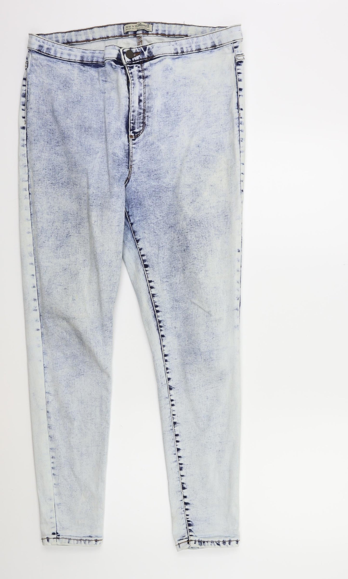Denim & Co. Womens Blue  Denim Skinny Jeans Size 18 L28 in - Acid wash