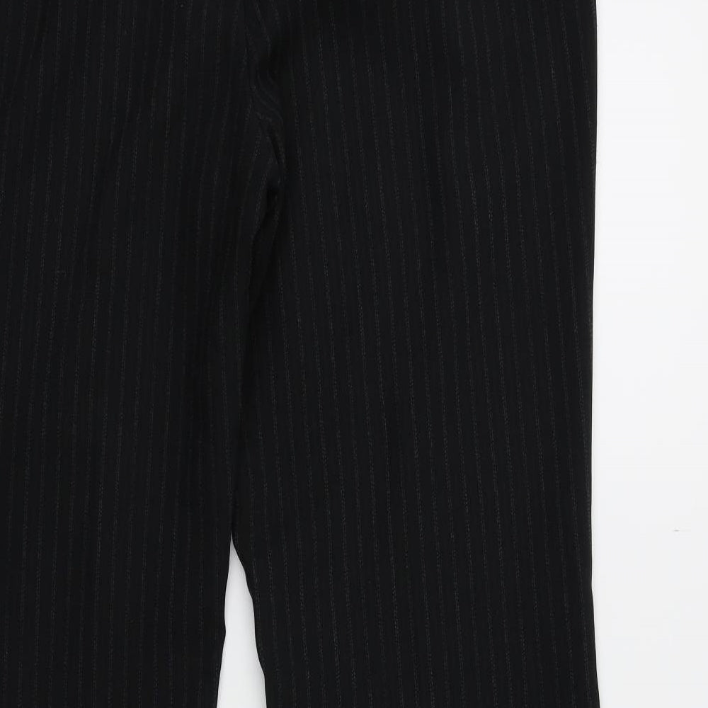 TU Womens Black Striped  Trousers  Size 14 L31 in