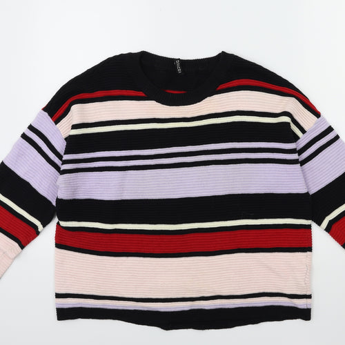 H&M Womens Pink Striped  Pullover Jumper Size M