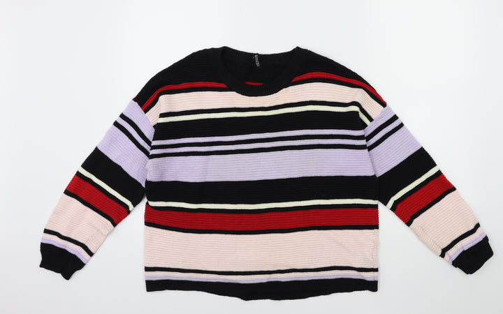 H&M Womens Pink Striped  Pullover Jumper Size M