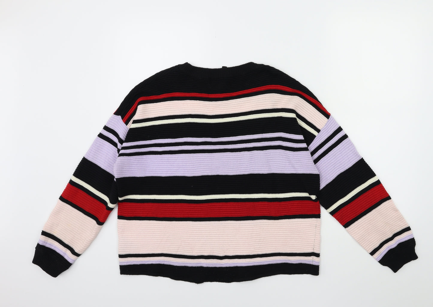 H&M Womens Pink Striped  Pullover Jumper Size M