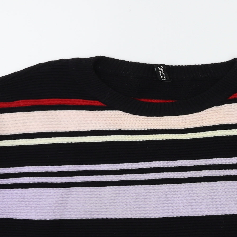 H&M Womens Pink Striped  Pullover Jumper Size M