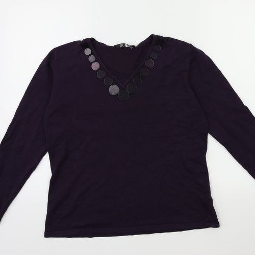 TIGI Womens Purple   Pullover Jumper Size 14