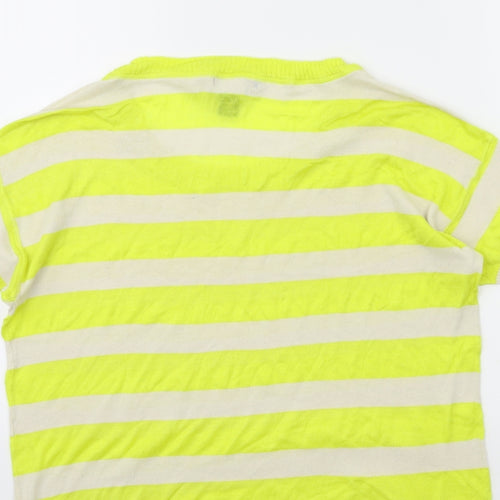 Mango Womens Yellow Striped Knit Pullover Jumper Size S