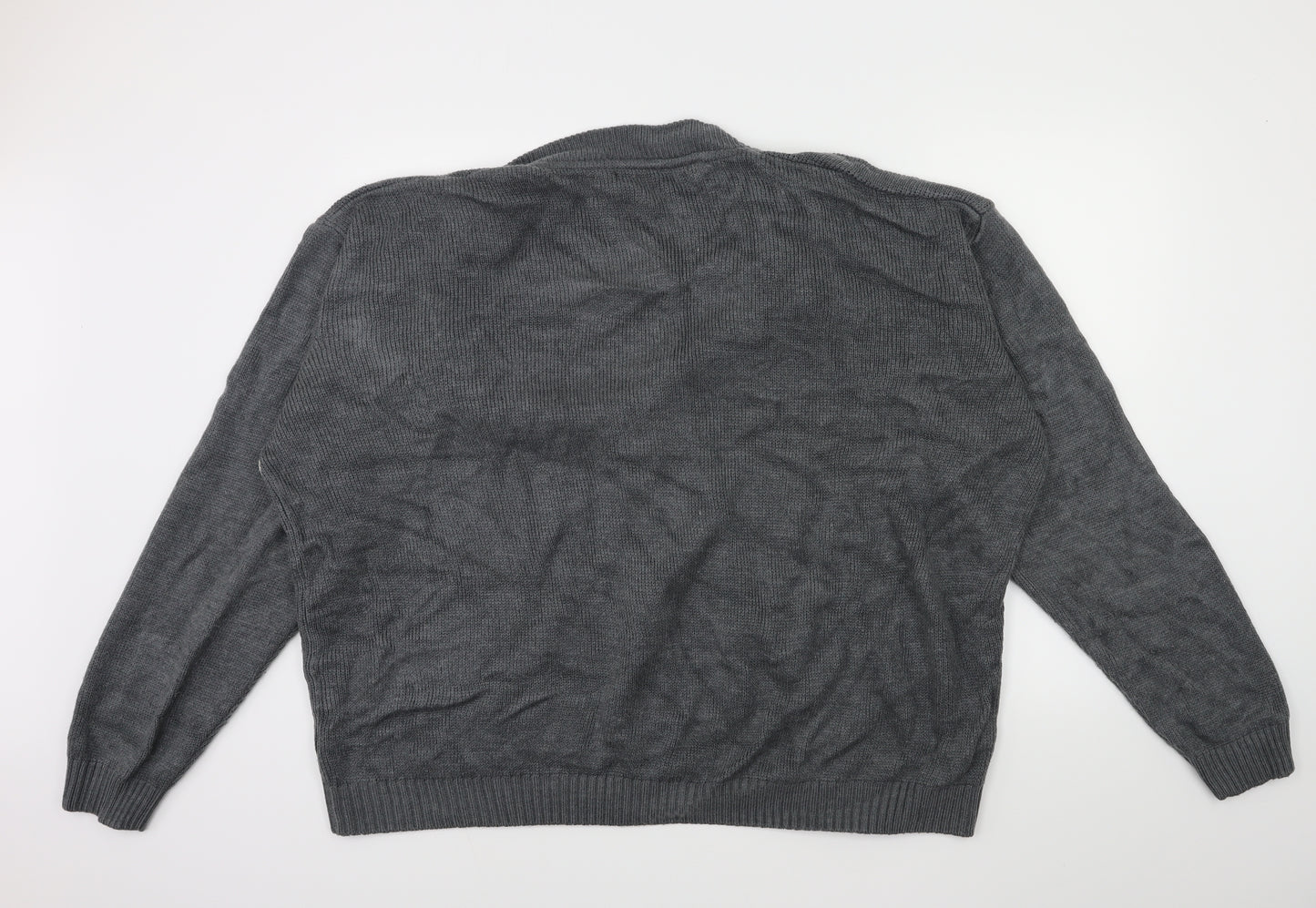 PREMIER MAN Mens Green Striped Knit Cardigan Jumper Size XL