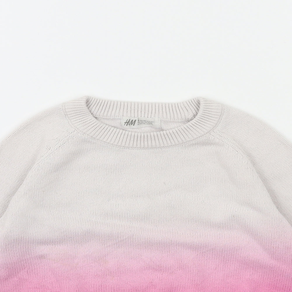H&M Girls Pink   Pullover Jumper Size 9-10 Years