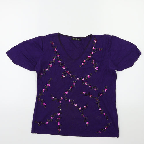 Berkertex Womens Purple  Knit Pullover Jumper Size 10