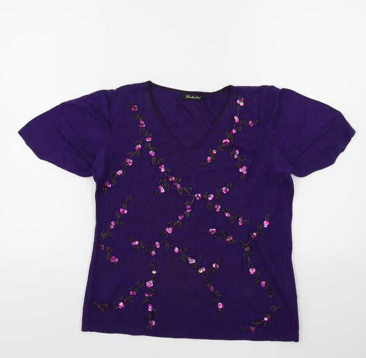 Berkertex Womens Purple  Knit Pullover Jumper Size 10