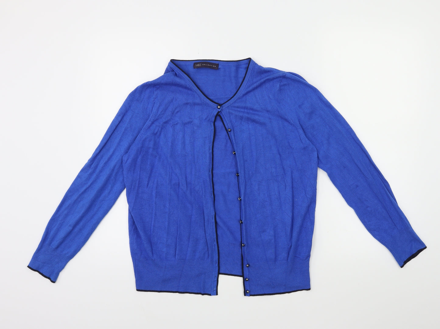 Marks and Spencer Womens Blue  Knit Cardigan Jumper Size 14