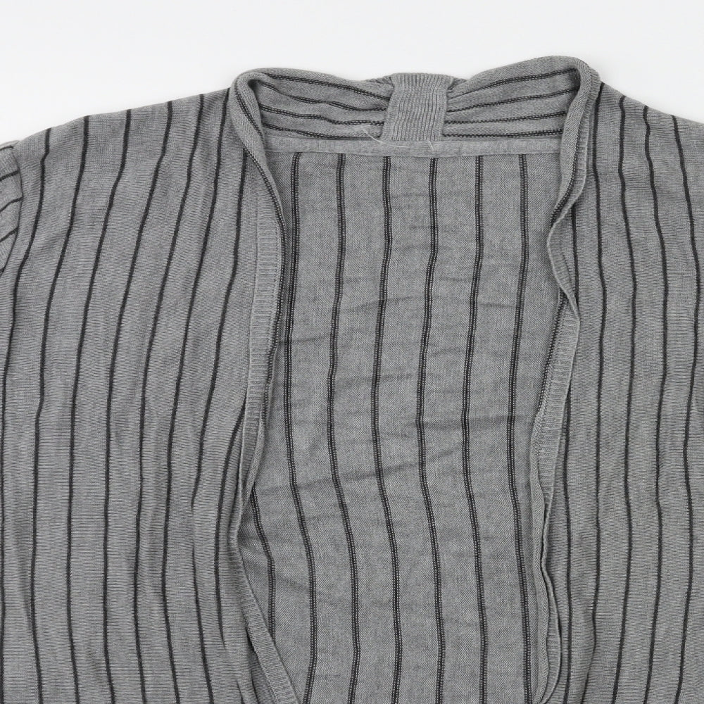 Per Una Womens Grey Striped  Cardigan Jumper Size 18