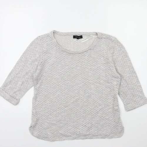New Look Womens Grey  Knit Pullover Jumper Size 16