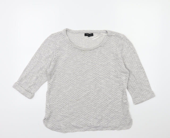 New Look Womens Grey Knit Pullover Jumper Size 16