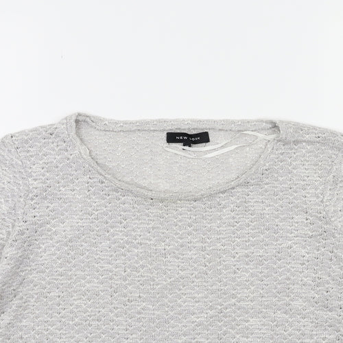 New Look Womens Grey  Knit Pullover Jumper Size 16