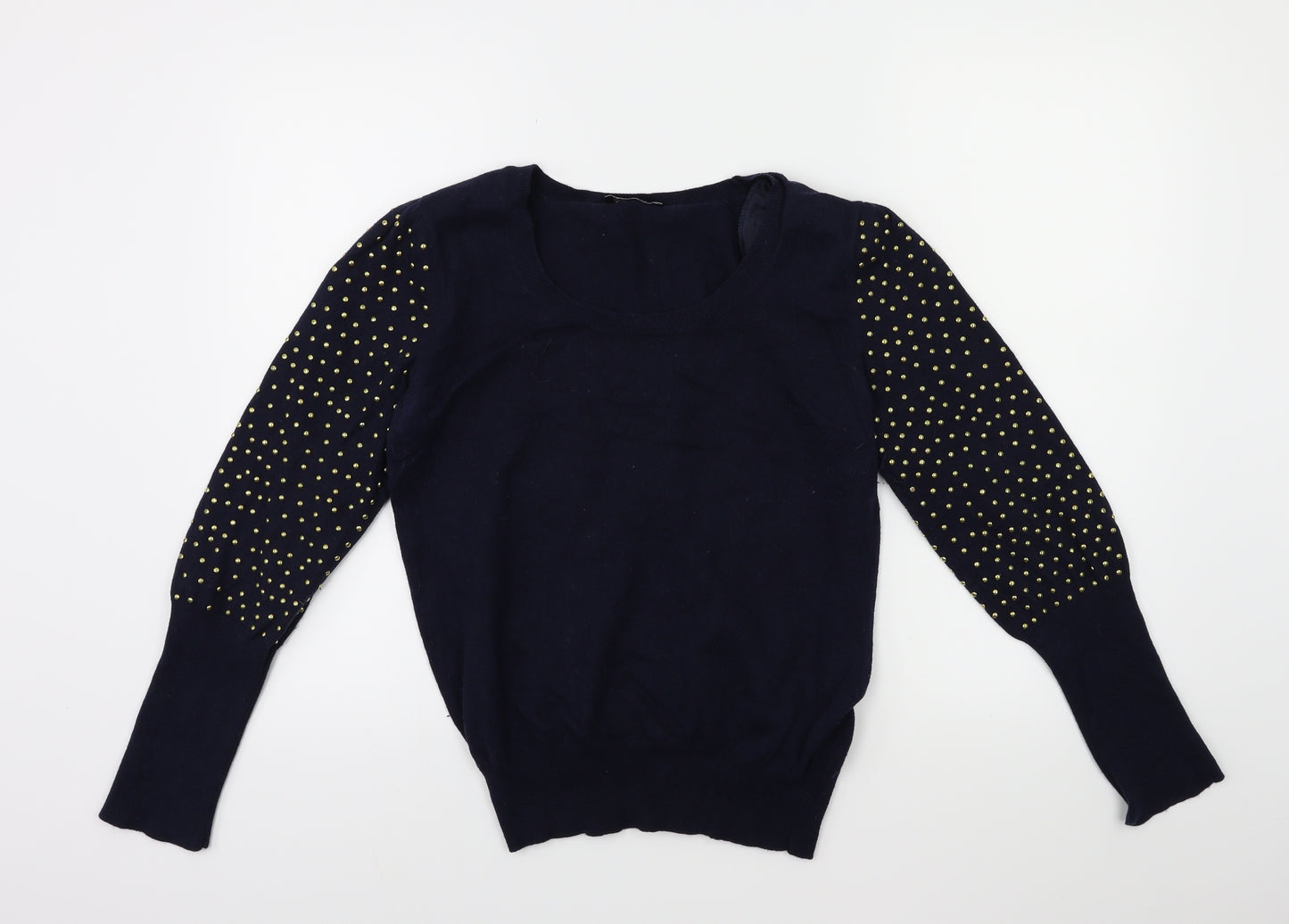 GIV Womens Blue  Knit Pullover Jumper Size L  - Padded Shoulders